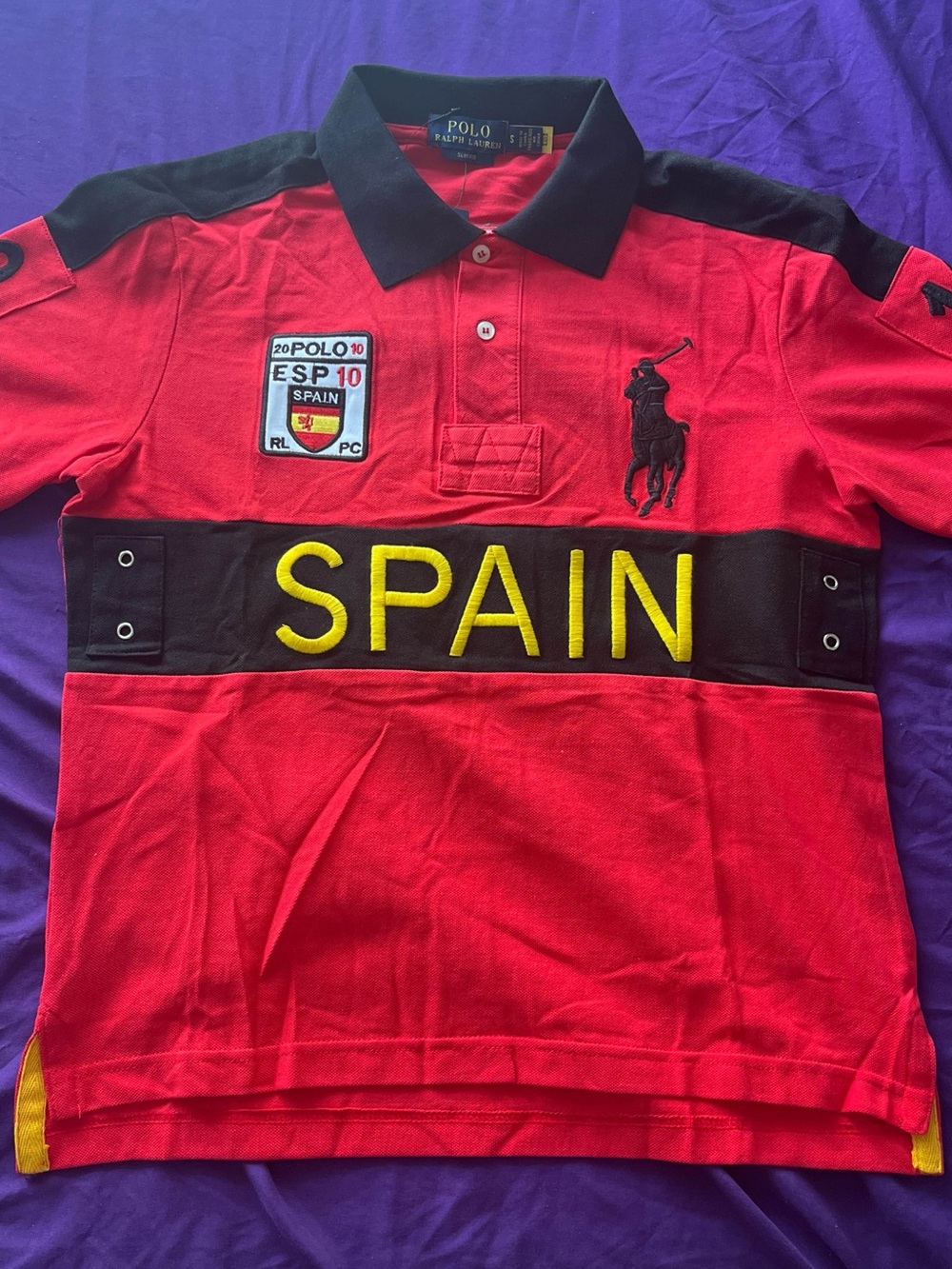 Polo by Ralph Lauren Red and Black Spain Rugby Polo